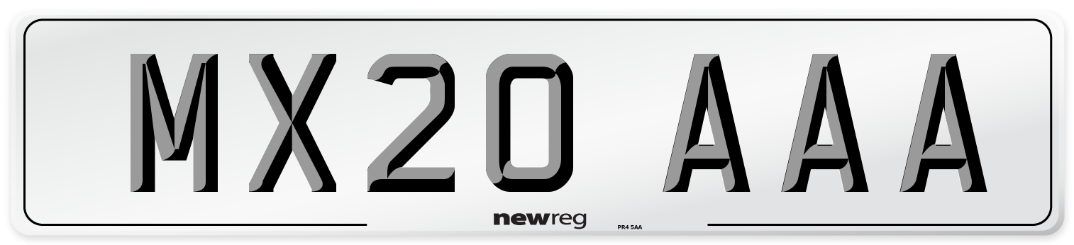 MX20 AAA Number Plate from New Reg